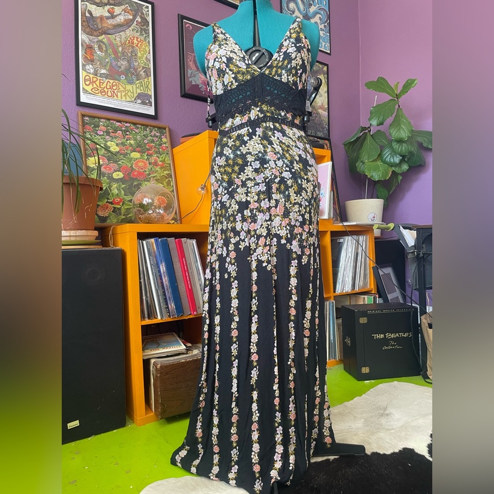 Free People Black Floral Maxi Dress